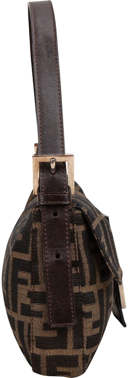 Fendi Monogram Zucca Baguette Shoulder Bag Bruin