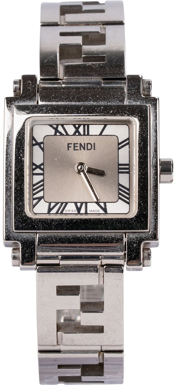 Fendi Silver Tone Quadro Square 6000L Woman Watch Divers