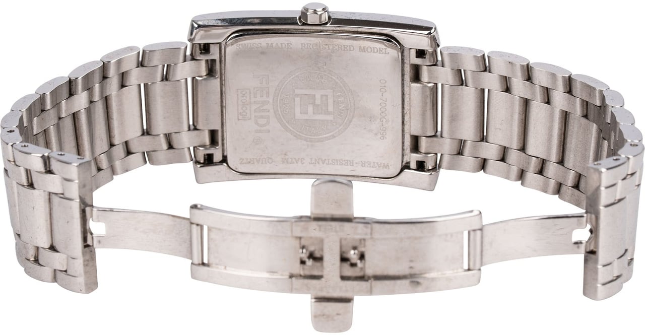 Fendi Silver Tone Classico Quadro Square Tank 7000G Women Watch Divers