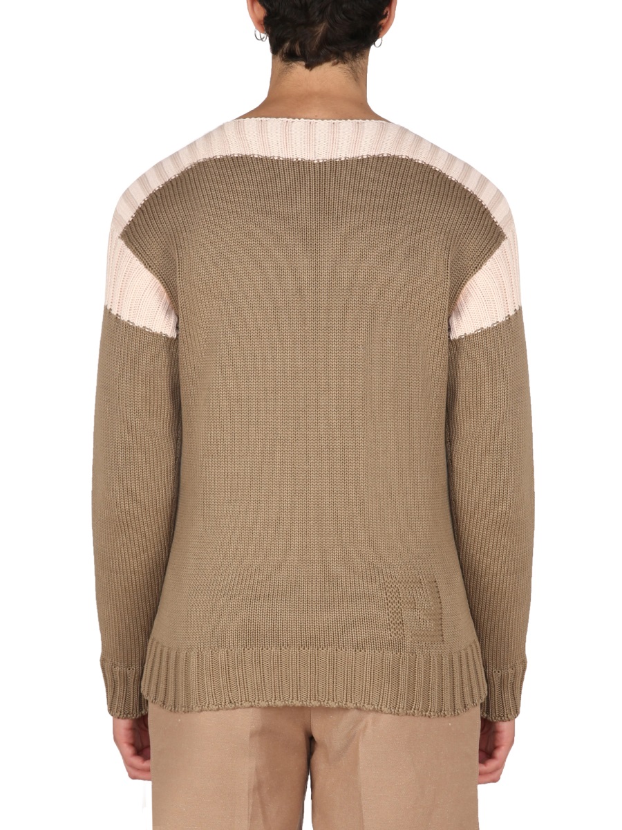 Fendi COTTON AND CASHMERE SWEATER Beige