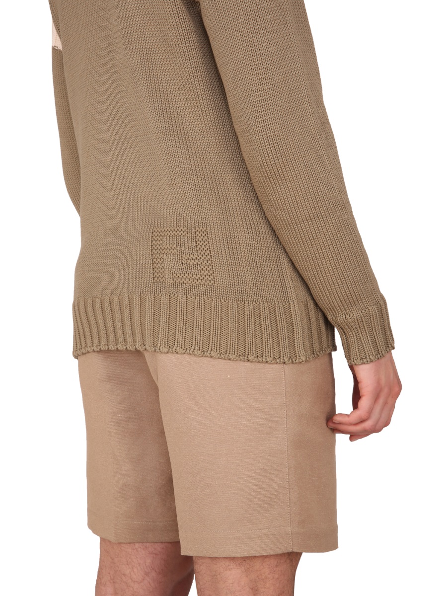 Fendi COTTON AND CASHMERE SWEATER Beige