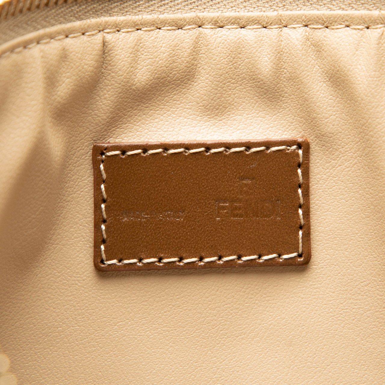 Fendi Zucchino Canvas Pouch Bruin