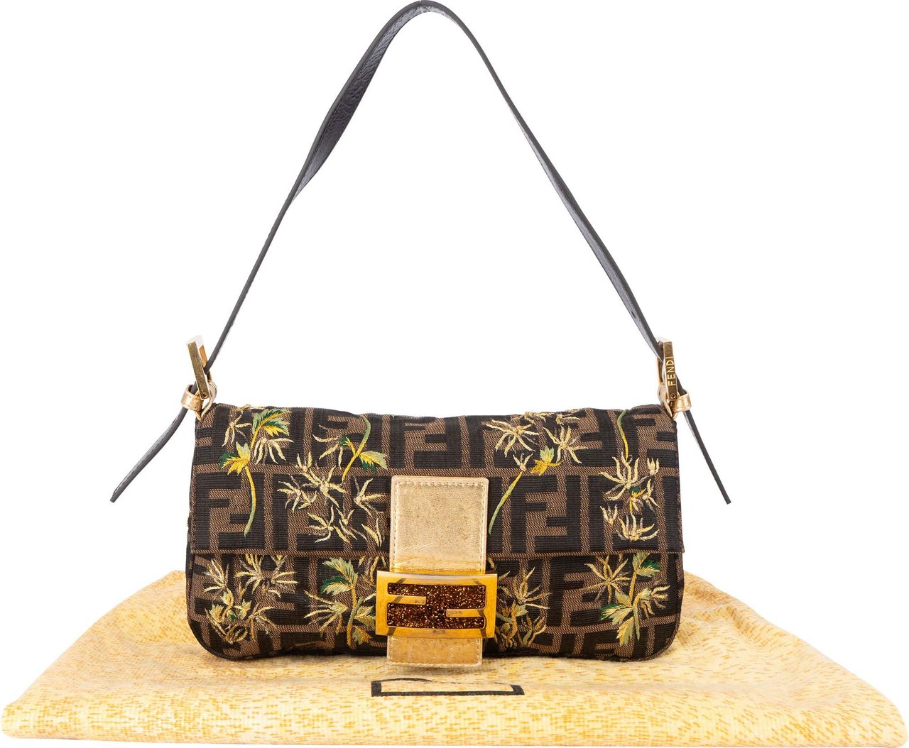 Fendi Fendi Limited Embroidered Monogram Baguette Shoulder Bag Divers