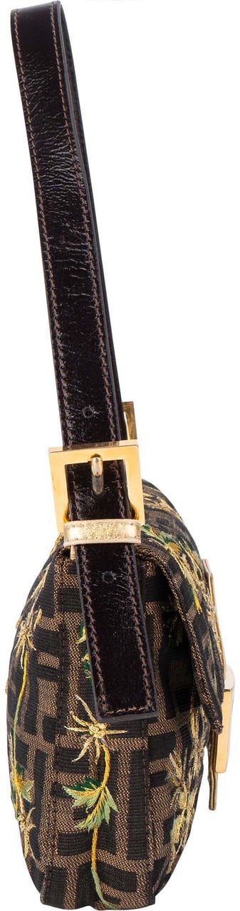 Fendi Fendi Limited Embroidered Monogram Baguette Shoulder Bag Divers