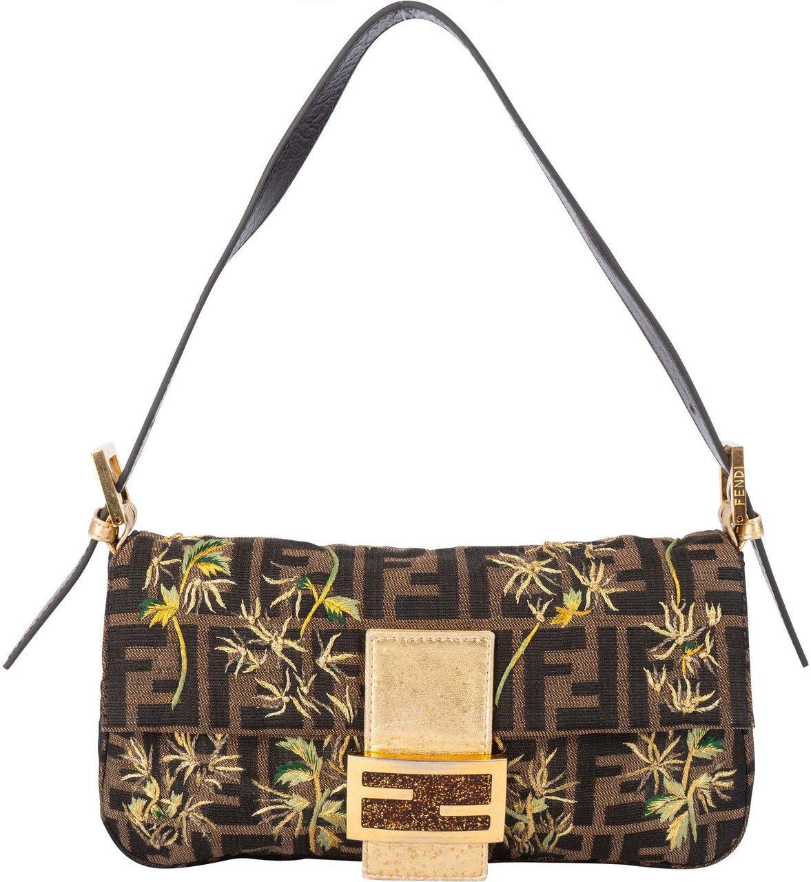Fendi Fendi Limited Embroidered Monogram Baguette Shoulder Bag Divers