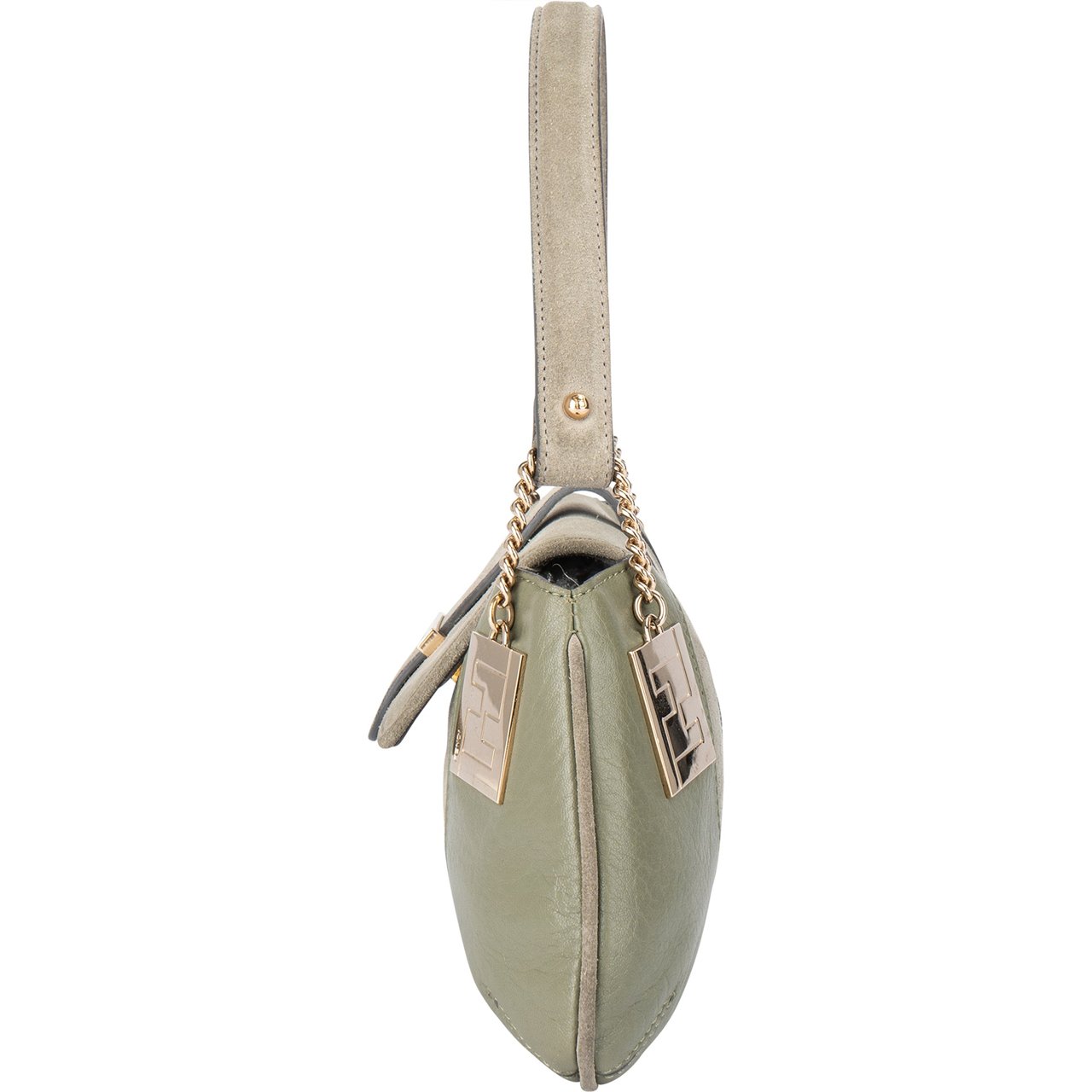 Fendi Fendi RARE ARCHIVE Green Leather FF Hobo Groen