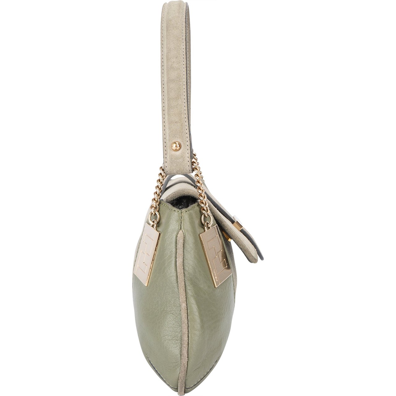 Fendi Fendi RARE ARCHIVE Green Leather FF Hobo Groen