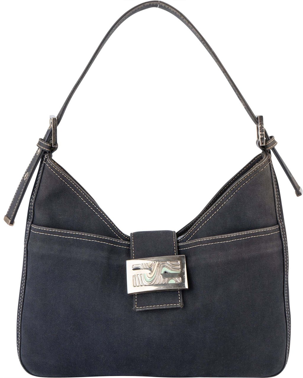 Fendi Fendi Limited FF Buckle Baguette Shoulder Bag Divers