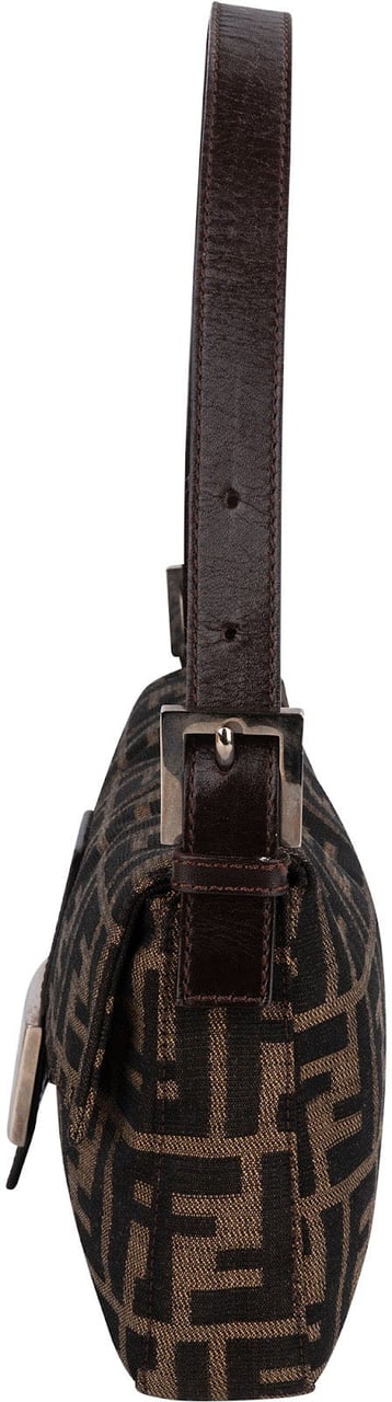 Fendi Monogram FF Zucca Baguette Shoulder Bag Bruin