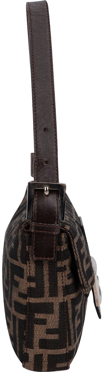 Fendi Monogram FF Zucca Baguette Shoulder Bag Bruin