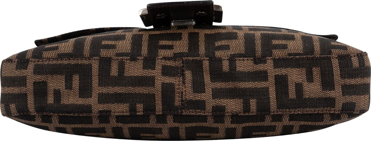 Fendi Monogram FF Zucca Baguette Shoulder Bag Bruin