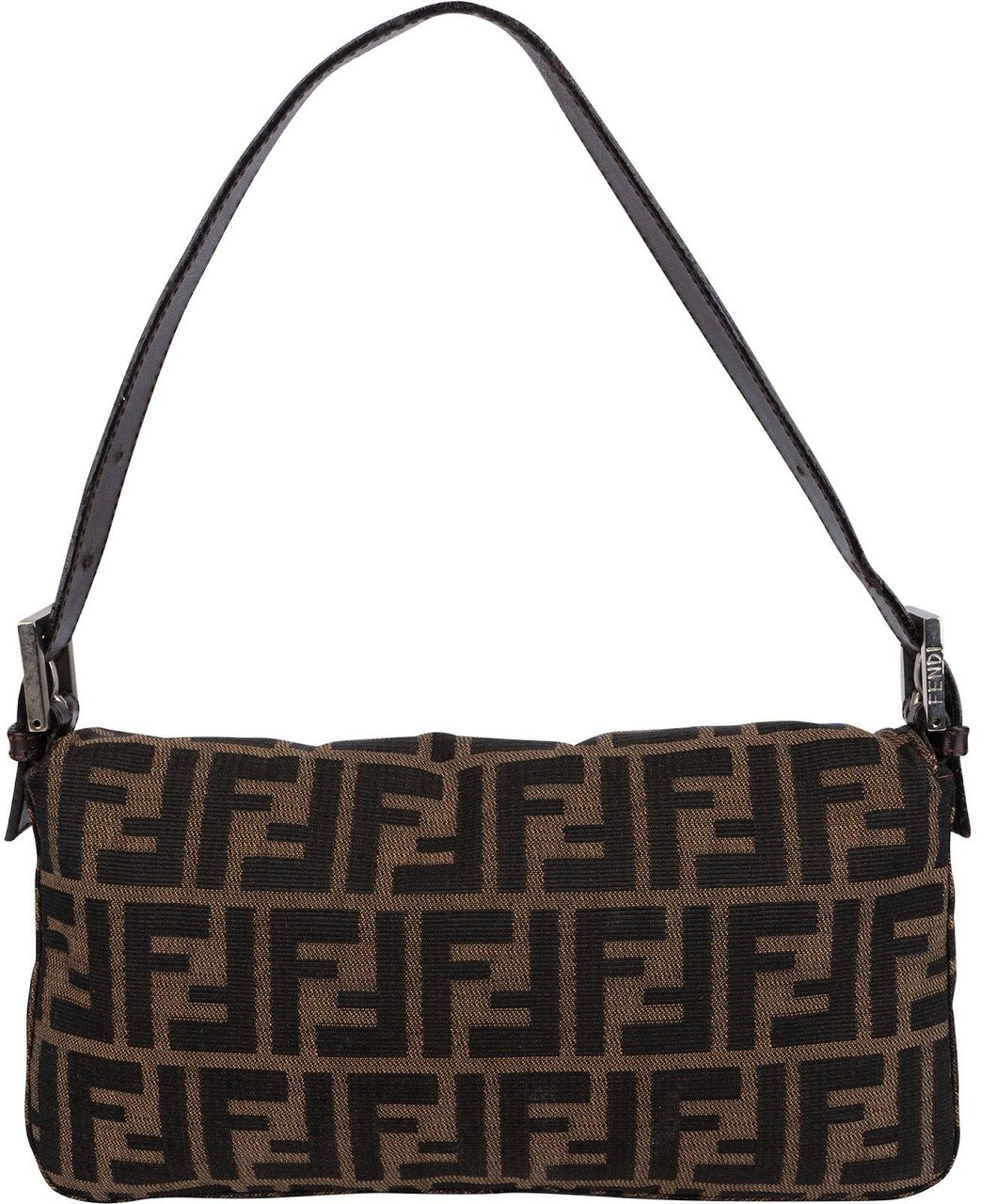 Fendi Monogram FF Zucca Baguette Shoulder Bag Bruin
