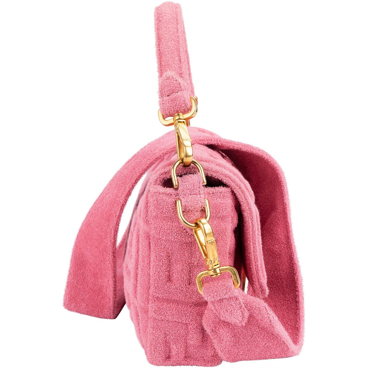 Fendi Limited Pink Terry Cloth Baguette Handbag Rood