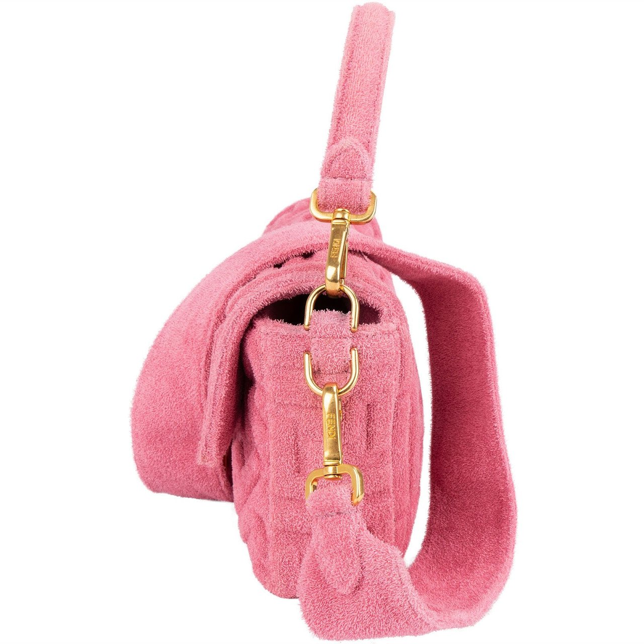 Fendi Limited Pink Terry Cloth Baguette Handbag Rood