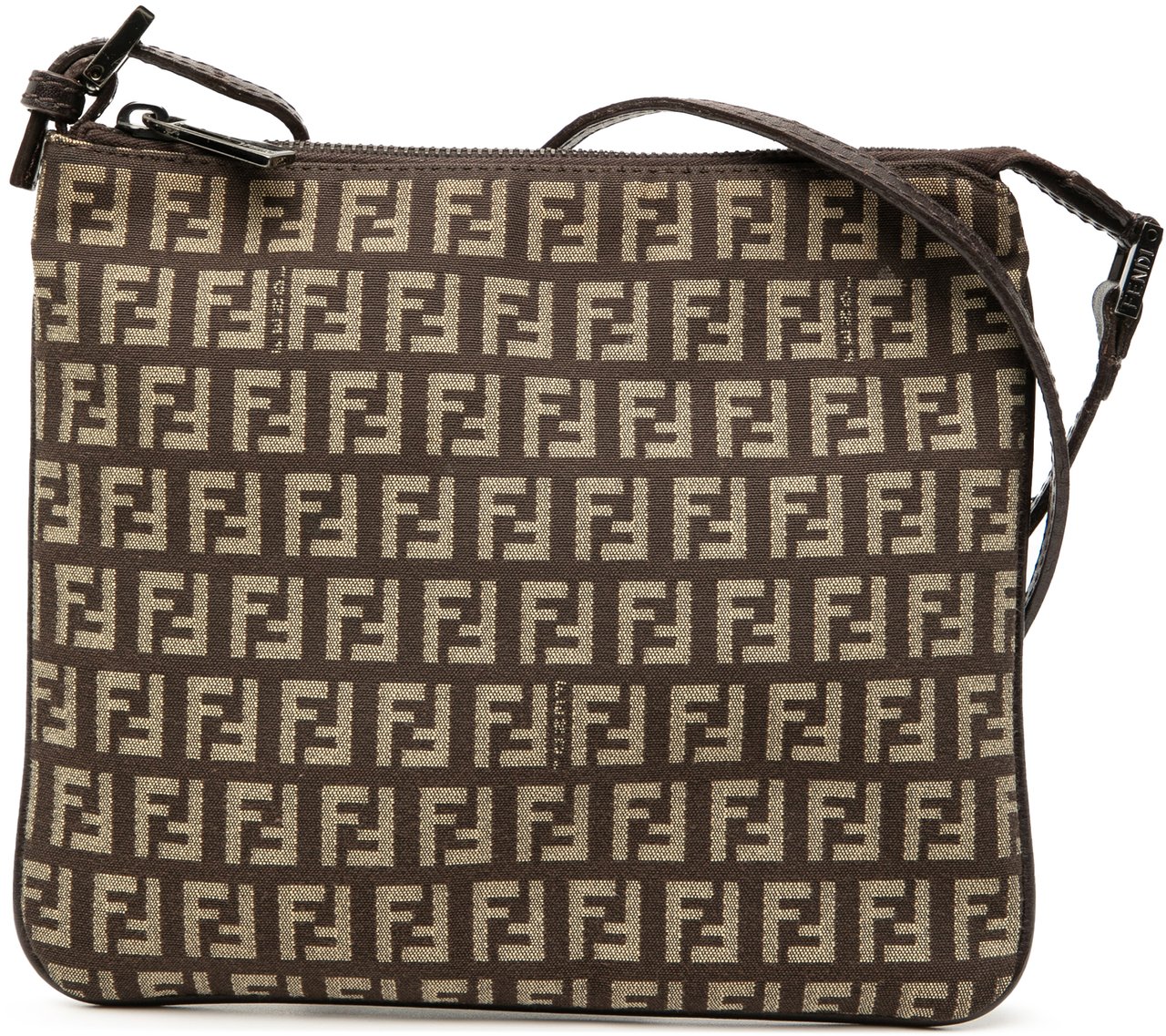 Fendi Zucchino Canvas Crossbody Bruin