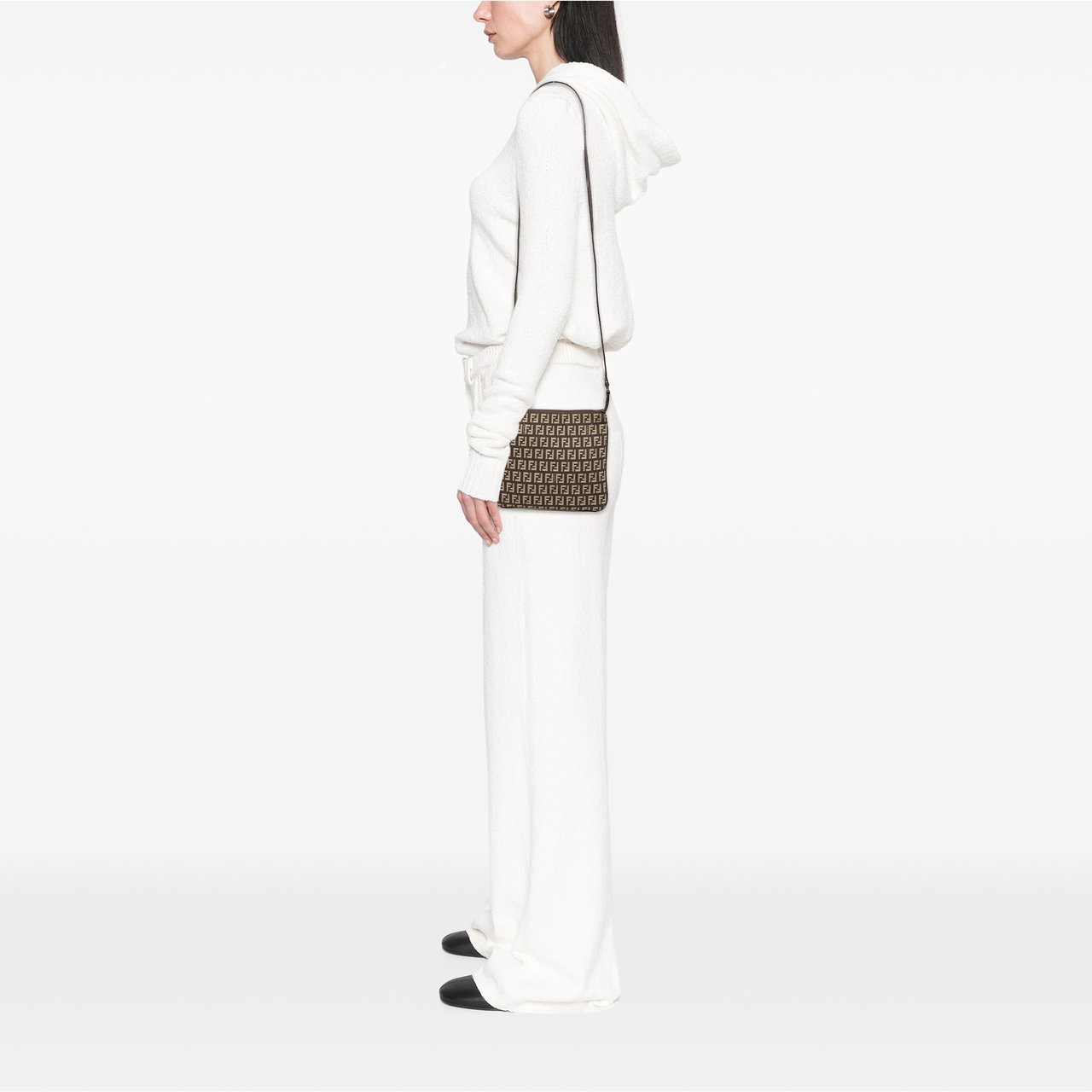 Fendi Zucchino Canvas Crossbody Bruin