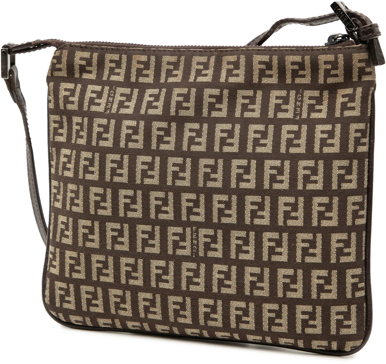Fendi Zucchino Canvas Crossbody Bruin