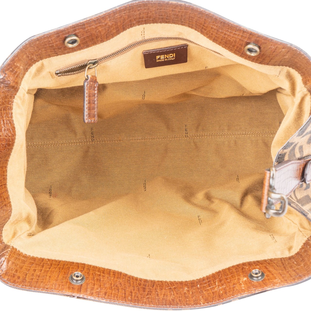 Fendi Fendi FF Monogram Piccola Handbag Bruin