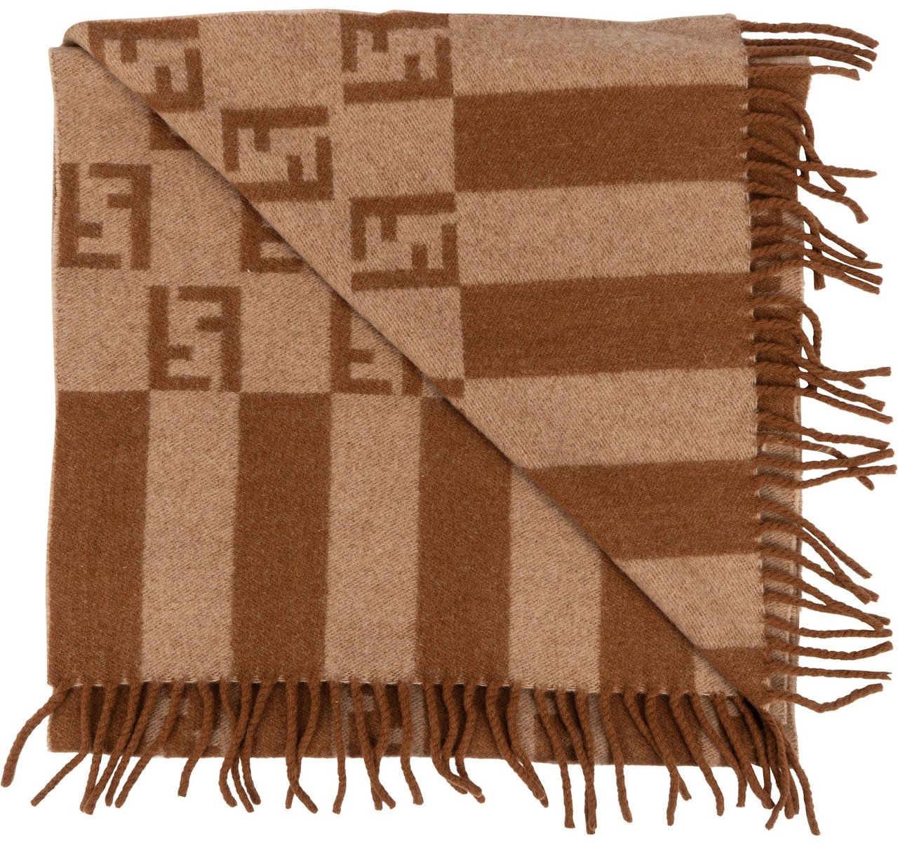 Fendi Wool FF Monogram Scarf Schal Bruin