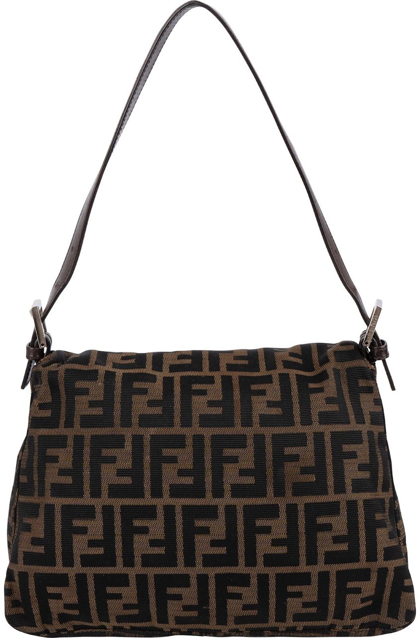 Fendi Monogram FF Mamma Baguette Shoulder Bag Bruin
