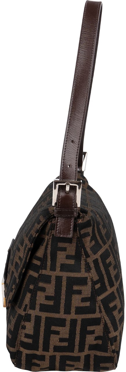 Fendi Monogram FF Mamma Baguette Shoulder Bag Bruin
