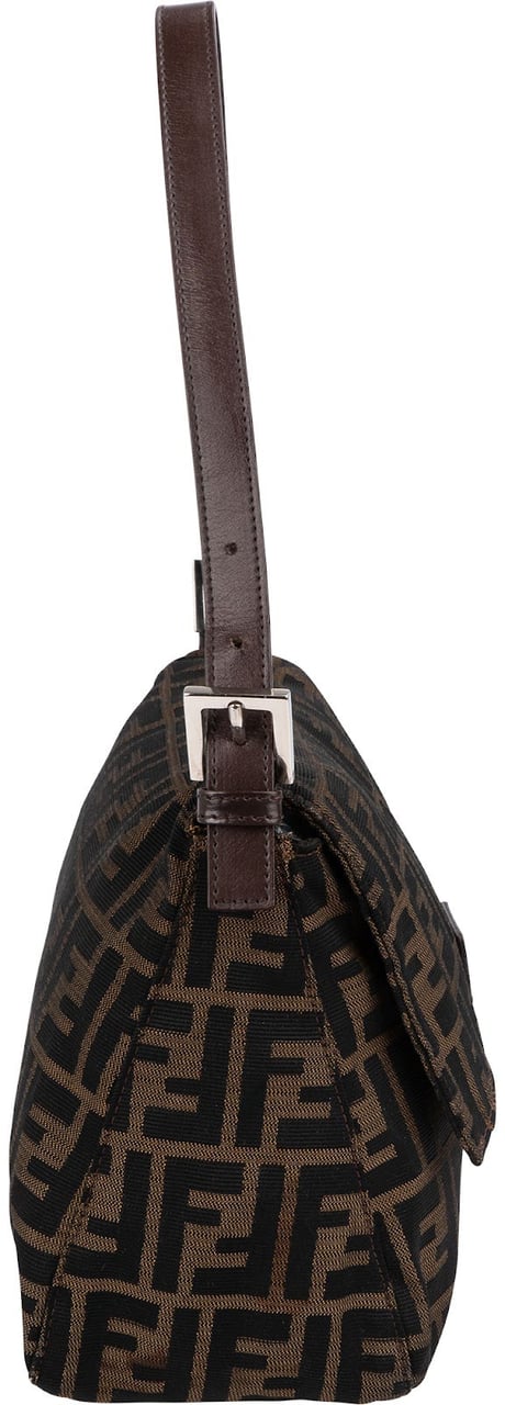 Fendi Monogram FF Mamma Baguette Shoulder Bag Bruin