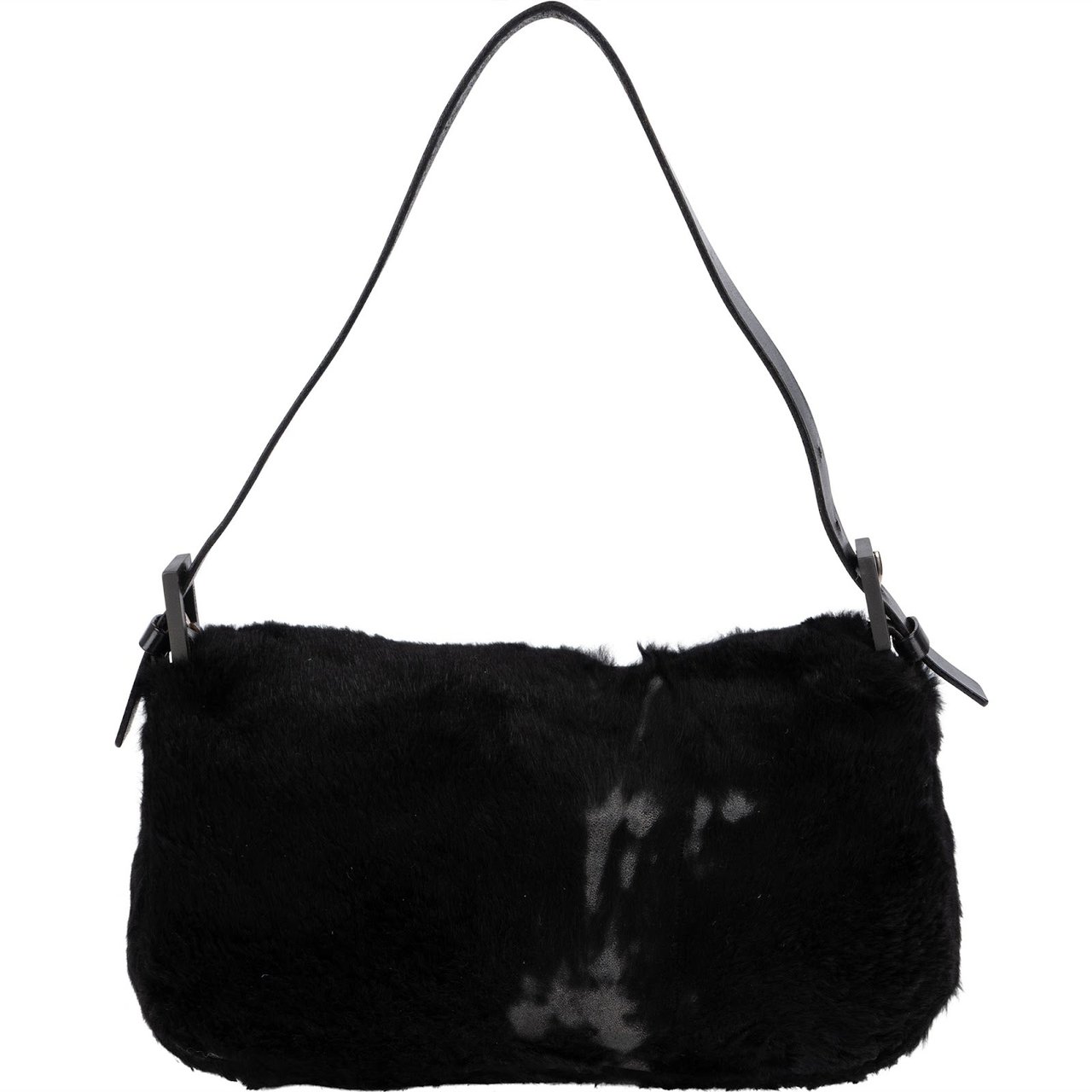 Fendi Limited Fur Baguette Shoulder Bag Zwart