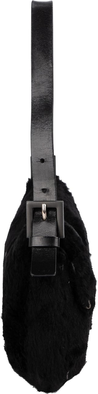 Fendi Limited Fur Baguette Shoulder Bag Zwart
