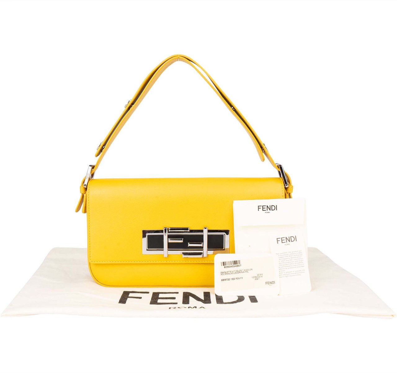 Fendi Fendi Sunflower Leather Limited Buckle Baguett Shoulder Bag Divers