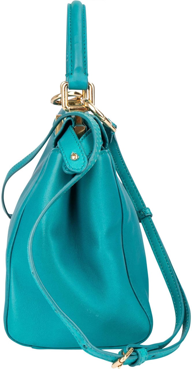 Fendi Fendi Blue Leather Peekaboo Handbag Blauw