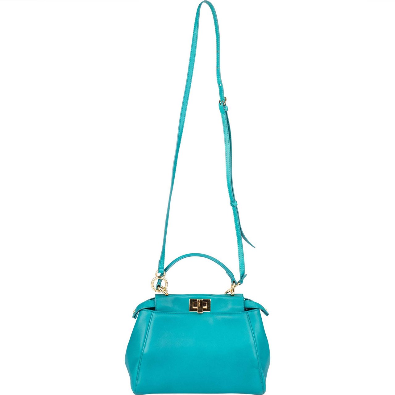 Fendi Fendi Blue Leather Peekaboo Handbag Blauw