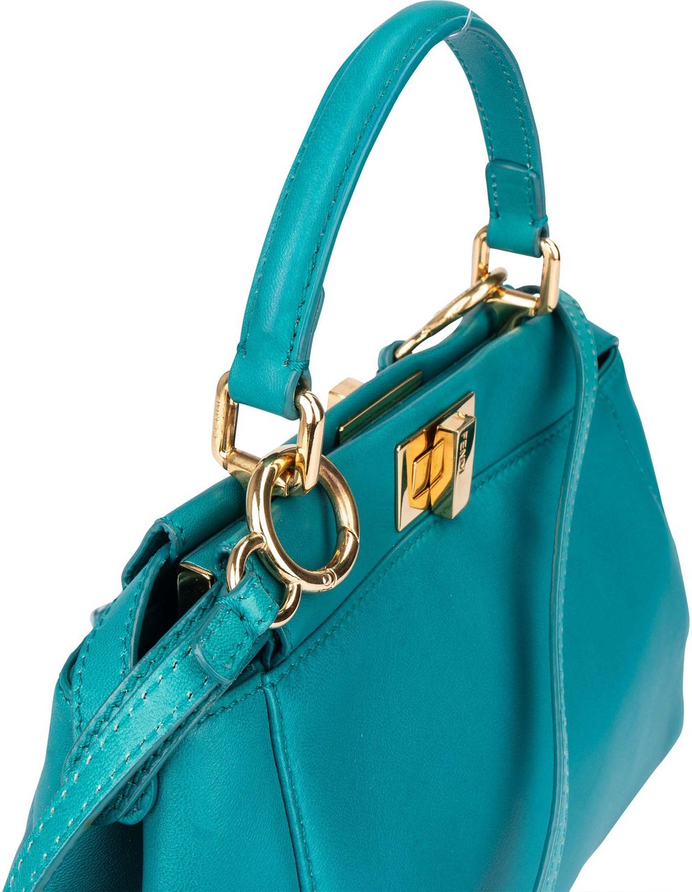 Fendi Fendi Blue Leather Peekaboo Handbag Blauw