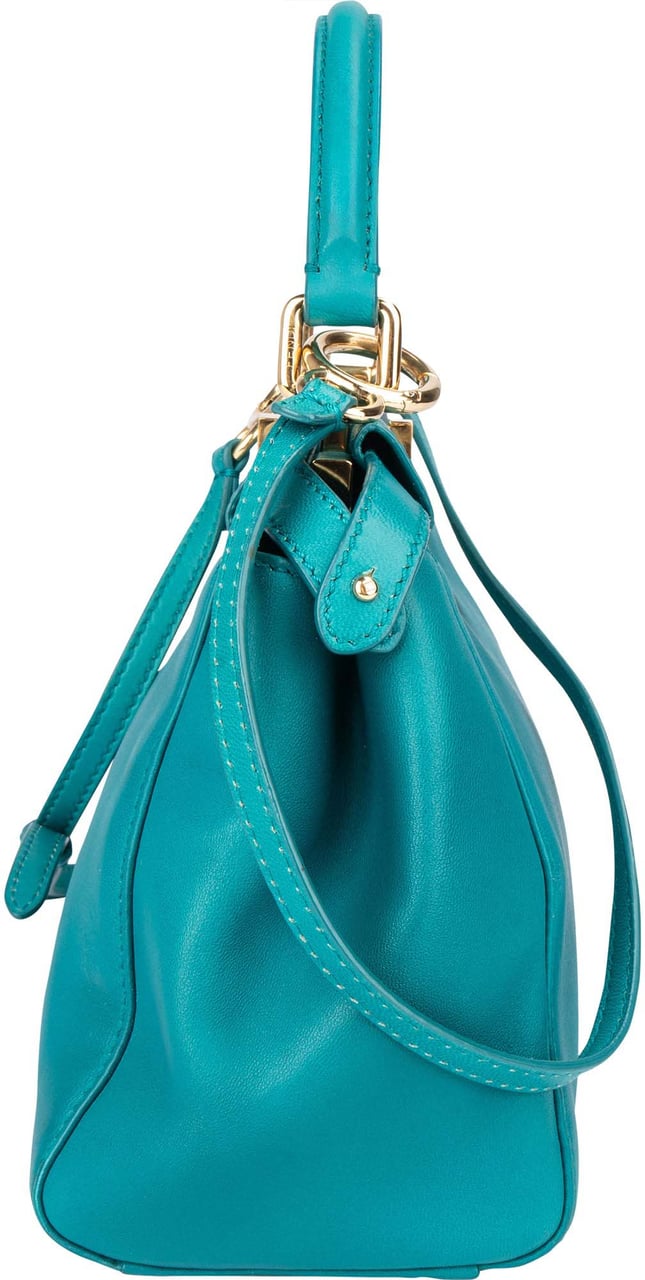 Fendi Fendi Blue Leather Peekaboo Handbag Blauw