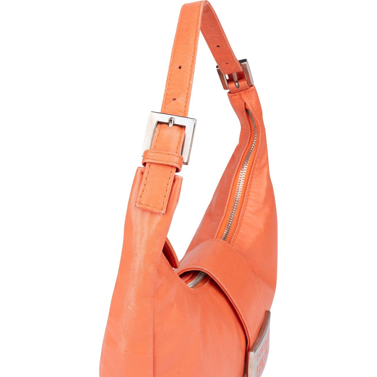 Fendi Fendi Orange Leather Limited FF Buckle Hobo Bag Divers