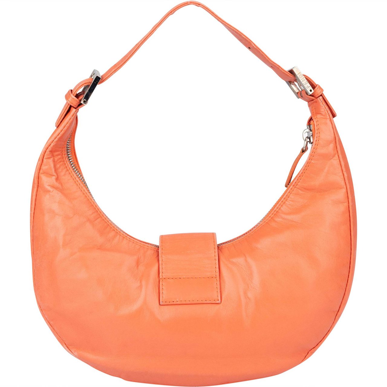 Fendi Fendi Orange Leather Limited FF Buckle Hobo Bag Divers