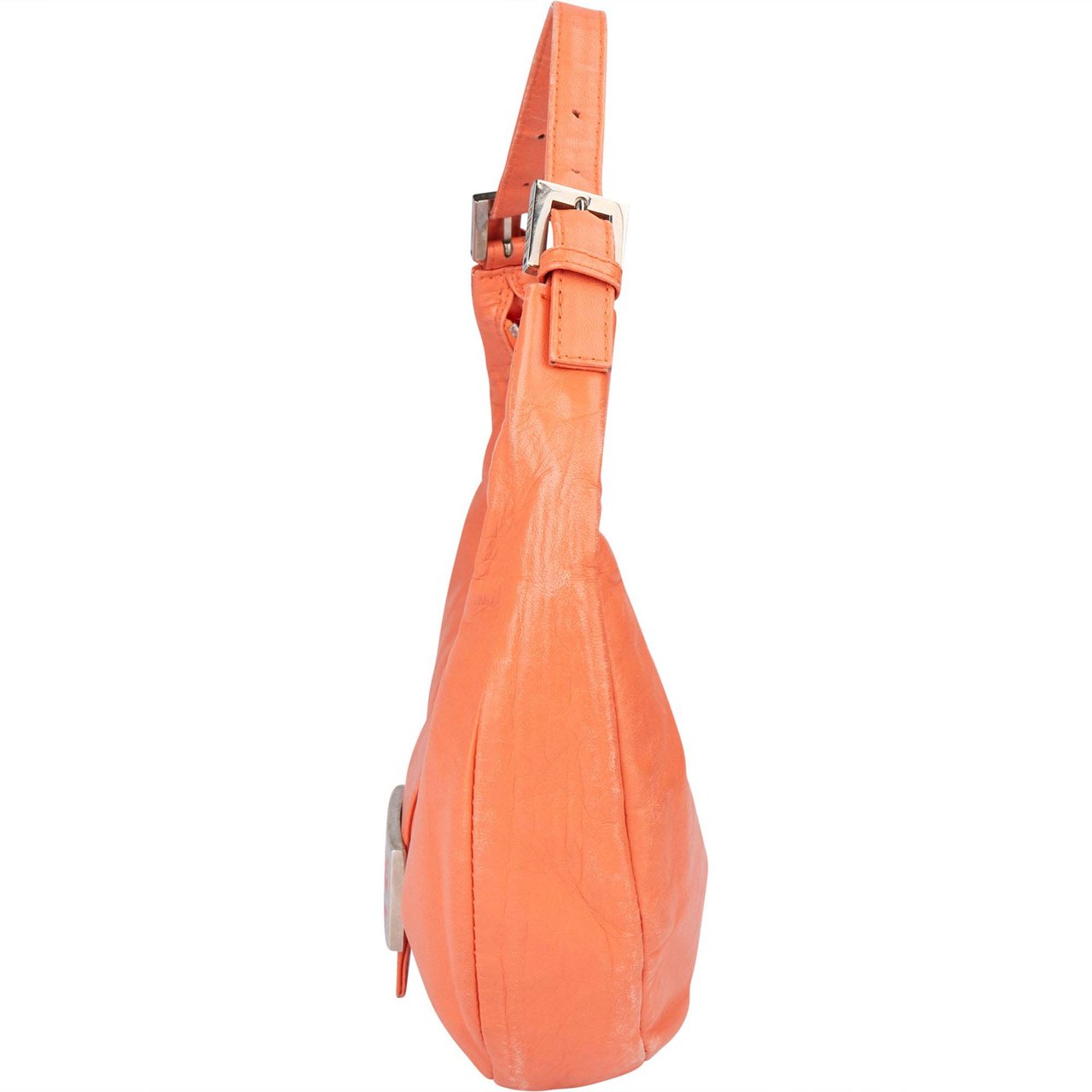 Fendi Fendi Orange Leather Limited FF Buckle Hobo Bag Divers