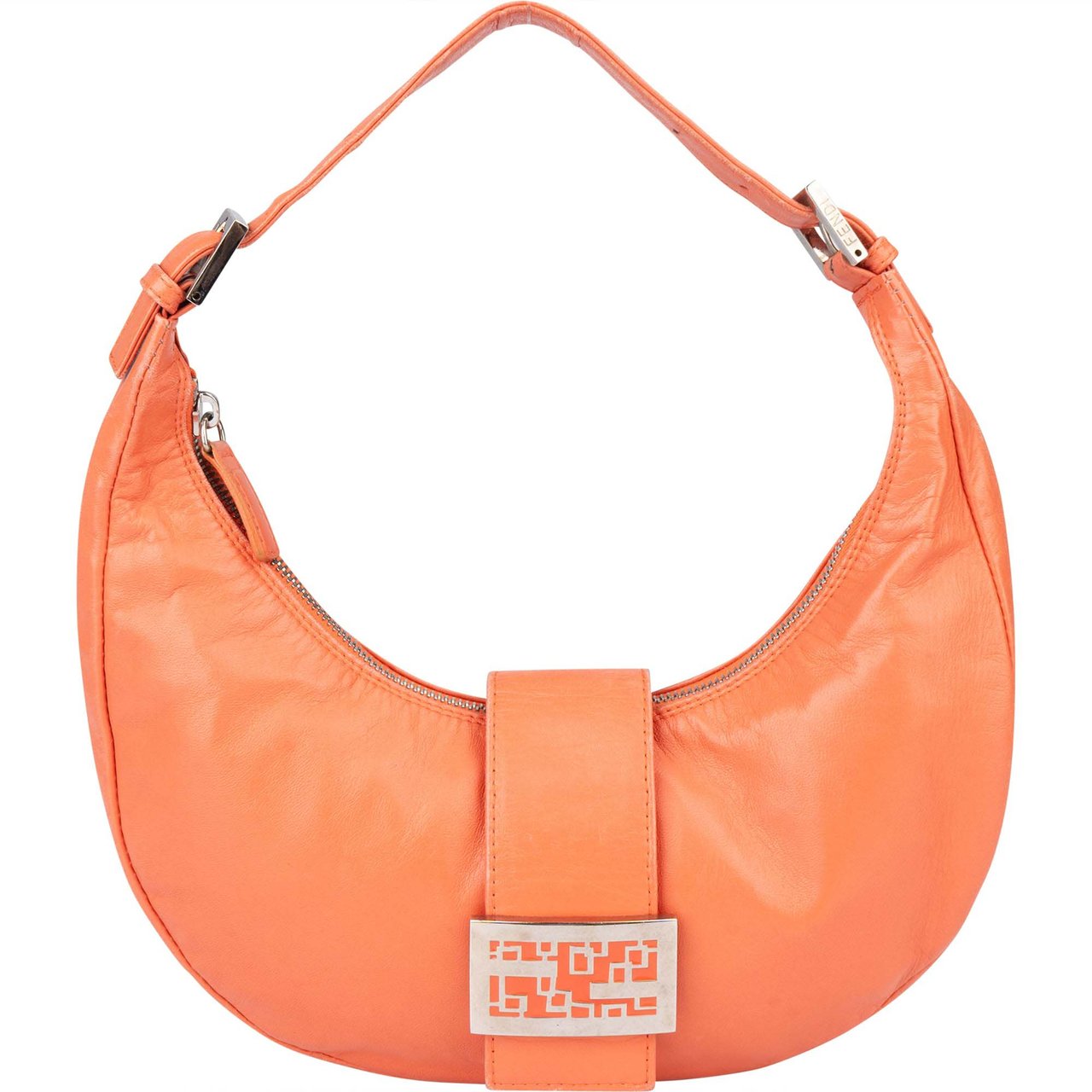 Fendi Fendi Orange Leather Limited FF Buckle Hobo Bag Divers