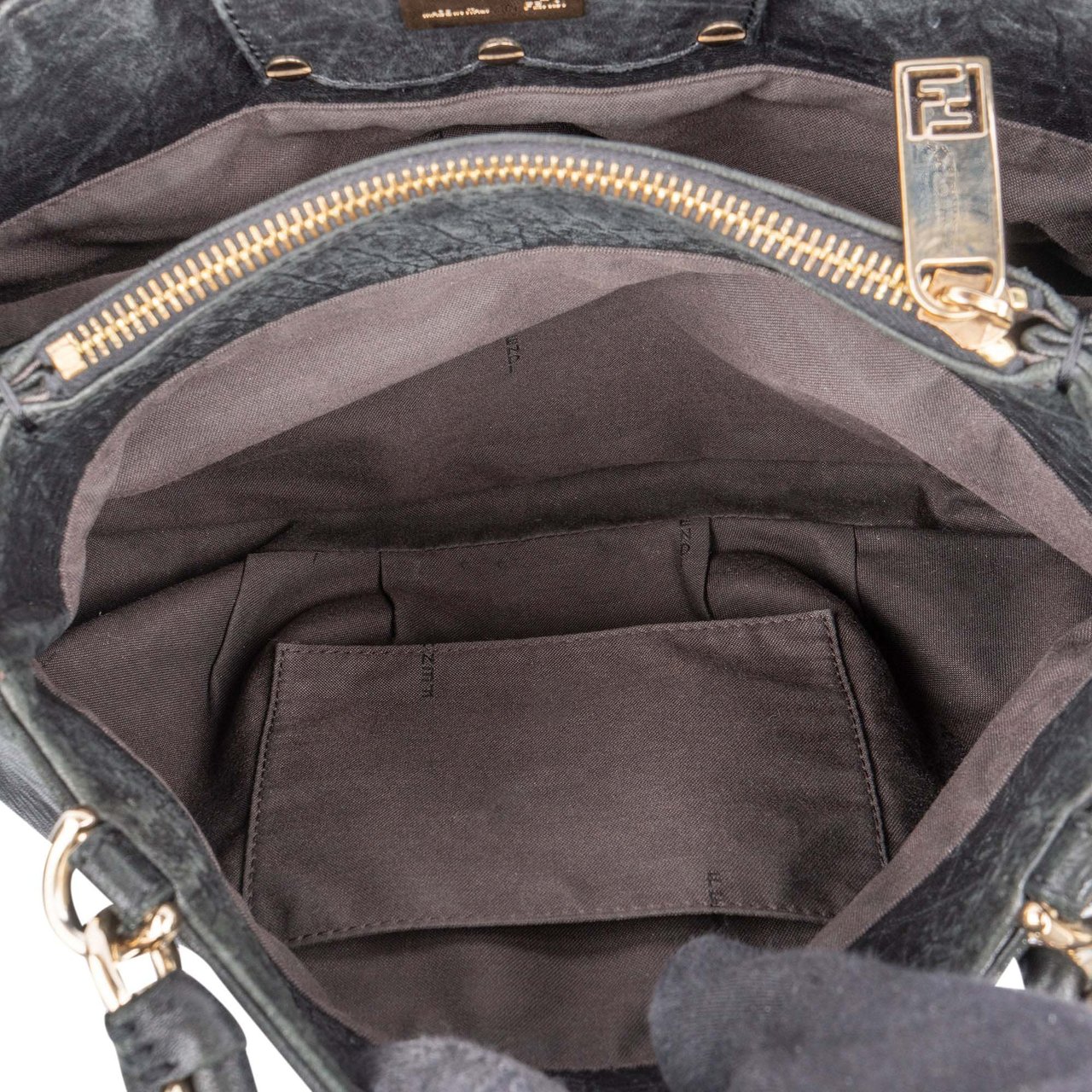 Fendi Fendi Pebbled Leather Buckle Handbag Divers