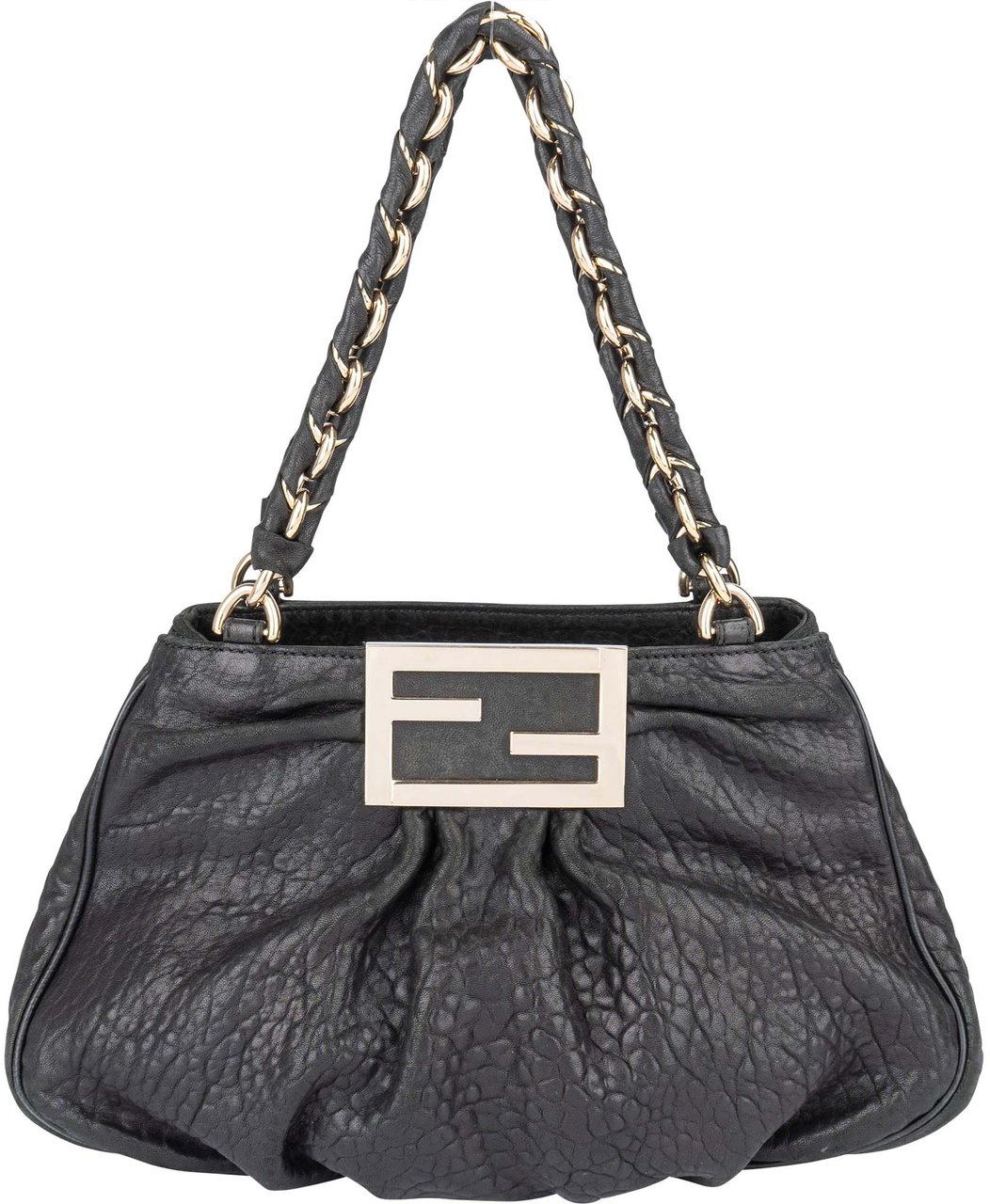 Fendi Fendi Pebbled Leather Buckle Handbag Divers