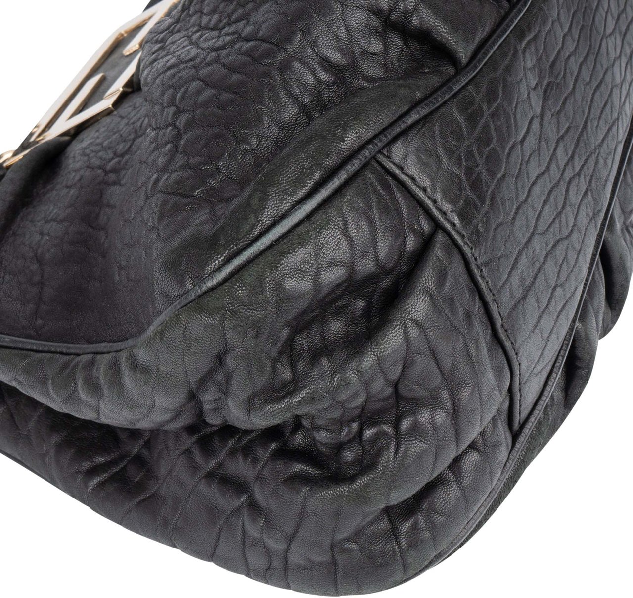 Fendi Fendi Pebbled Leather Buckle Handbag Divers