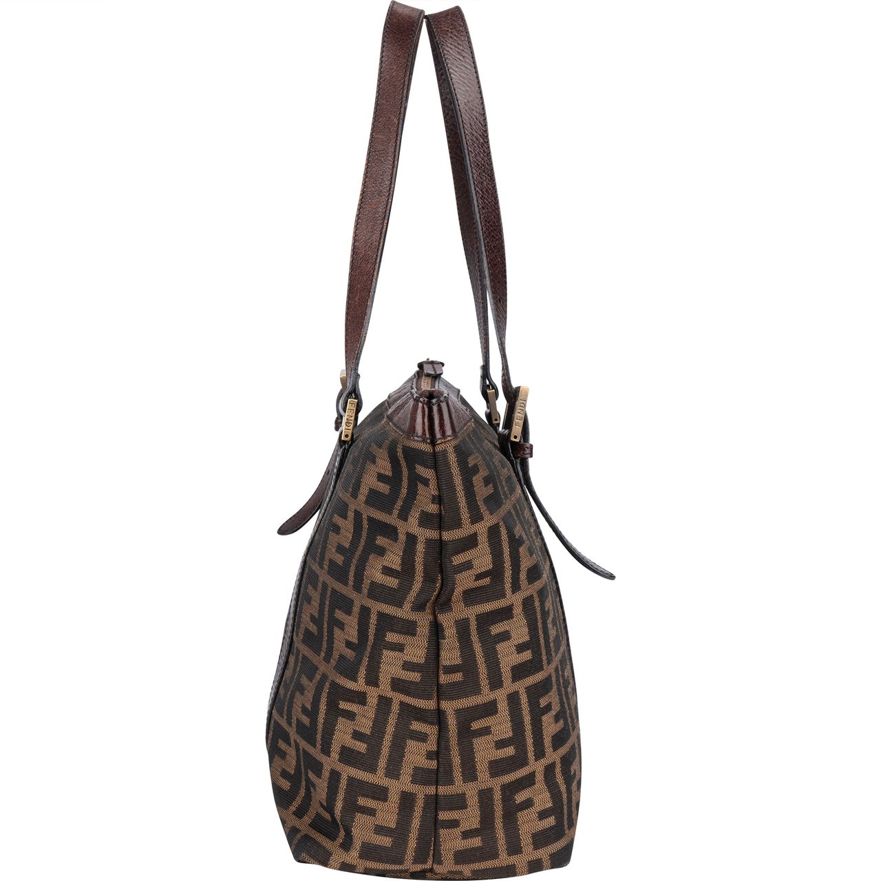 Fendi Fendi FF Monogram Zucca Handbag Bruin