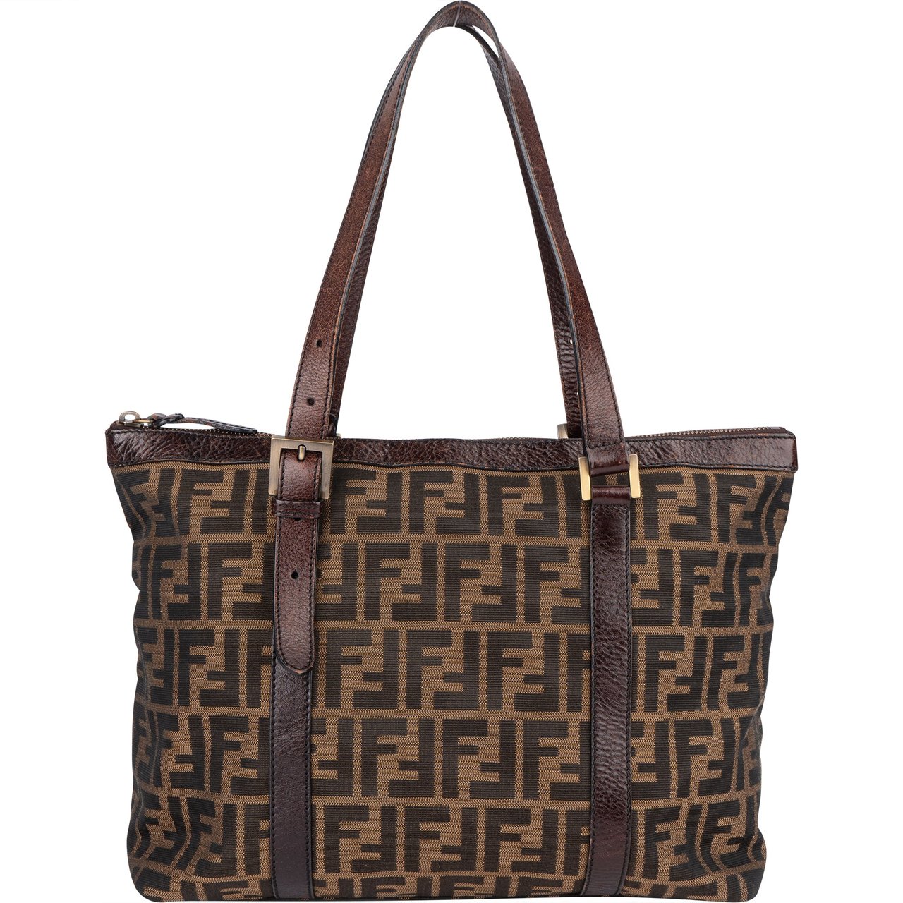 Fendi Fendi FF Monogram Zucca Handbag Bruin