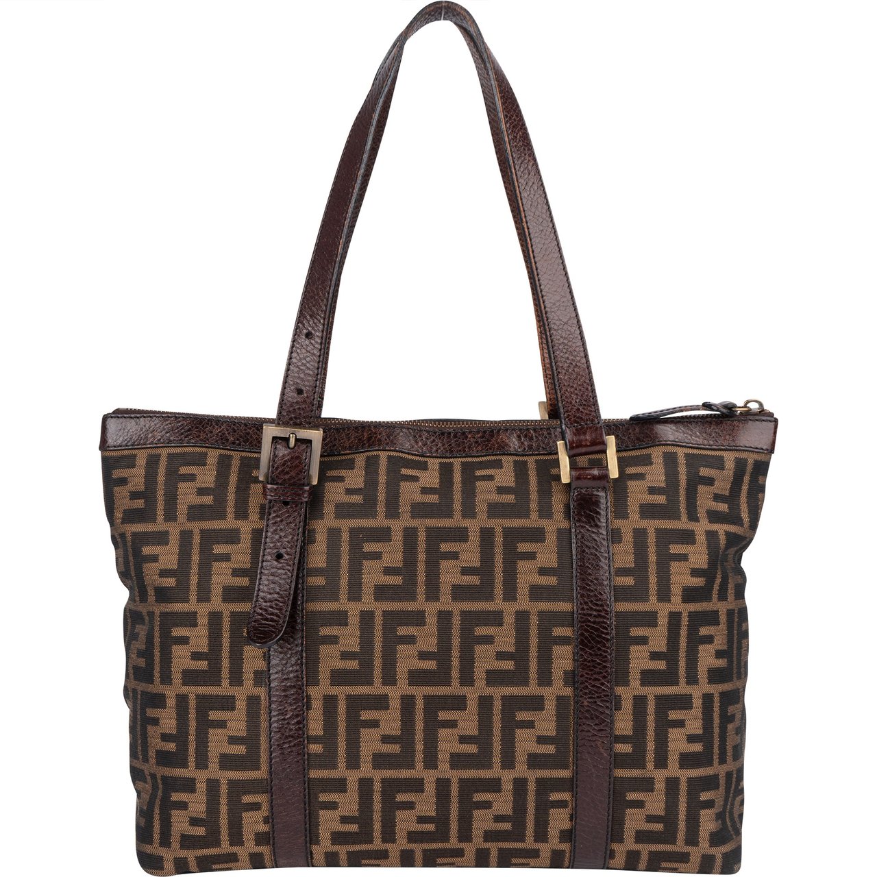 Fendi Fendi FF Monogram Zucca Handbag Bruin