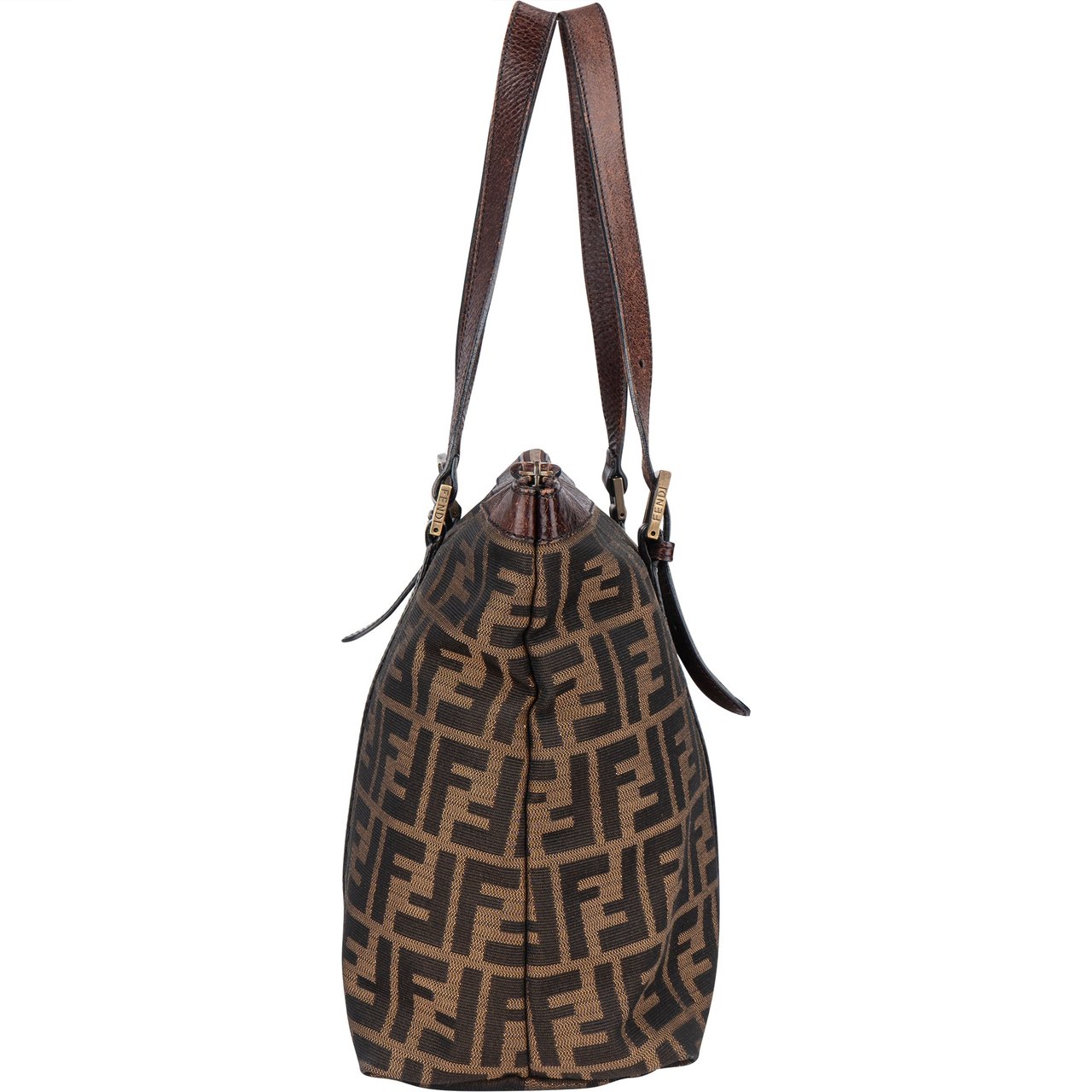 Fendi Fendi FF Monogram Zucca Handbag Bruin