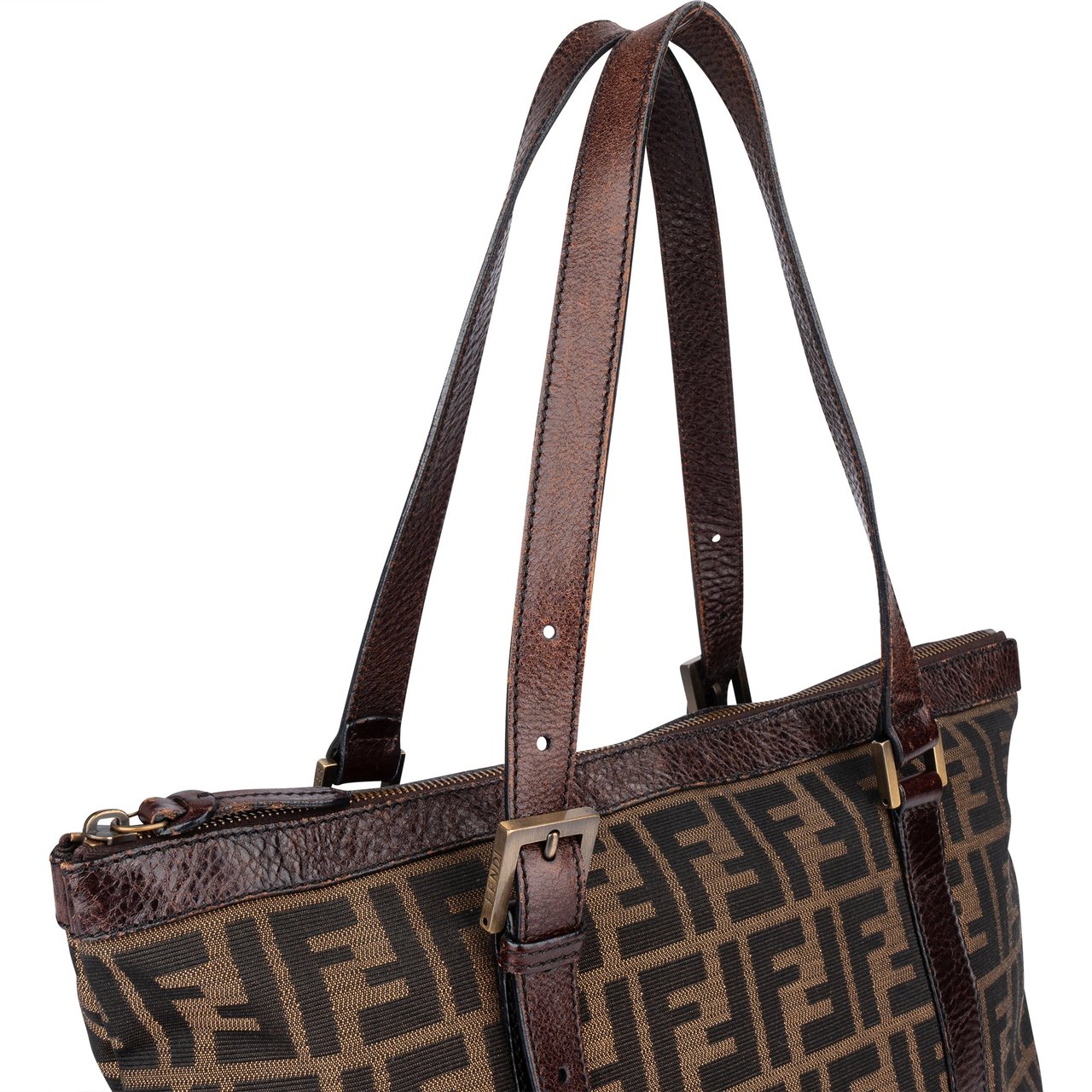 Fendi Fendi FF Monogram Zucca Handbag Bruin