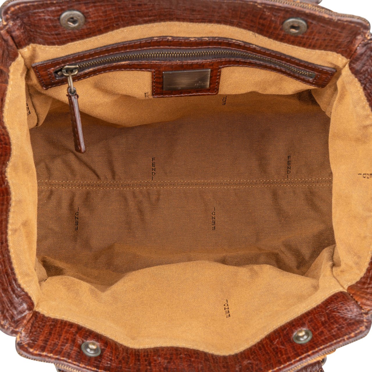 Fendi Fendi FF Monogram Piccola Handbag Bruin