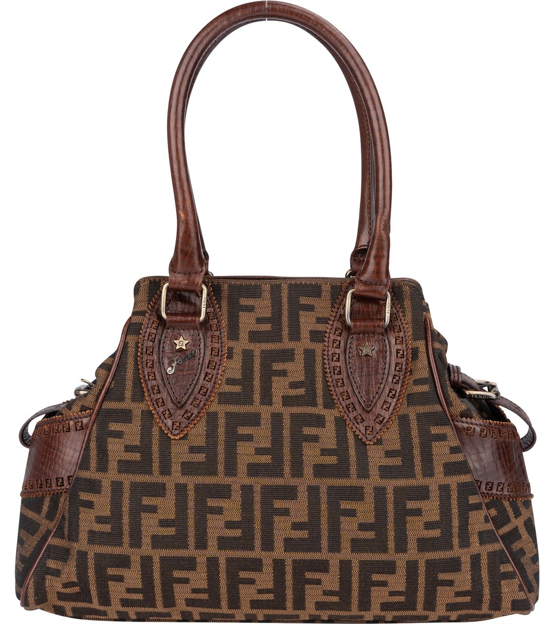 Fendi Fendi FF Monogram Piccola Handbag Bruin