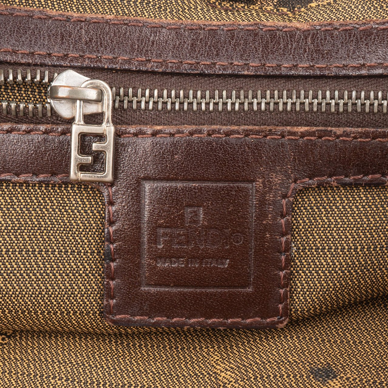Fendi Fendi FF Monogram Zucca Handbag Bruin
