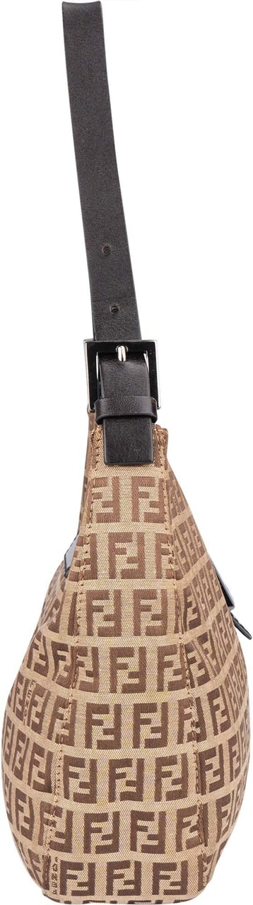 Fendi Fendi FF Monogram Baguette Buckle Shoulder Bag Bruin