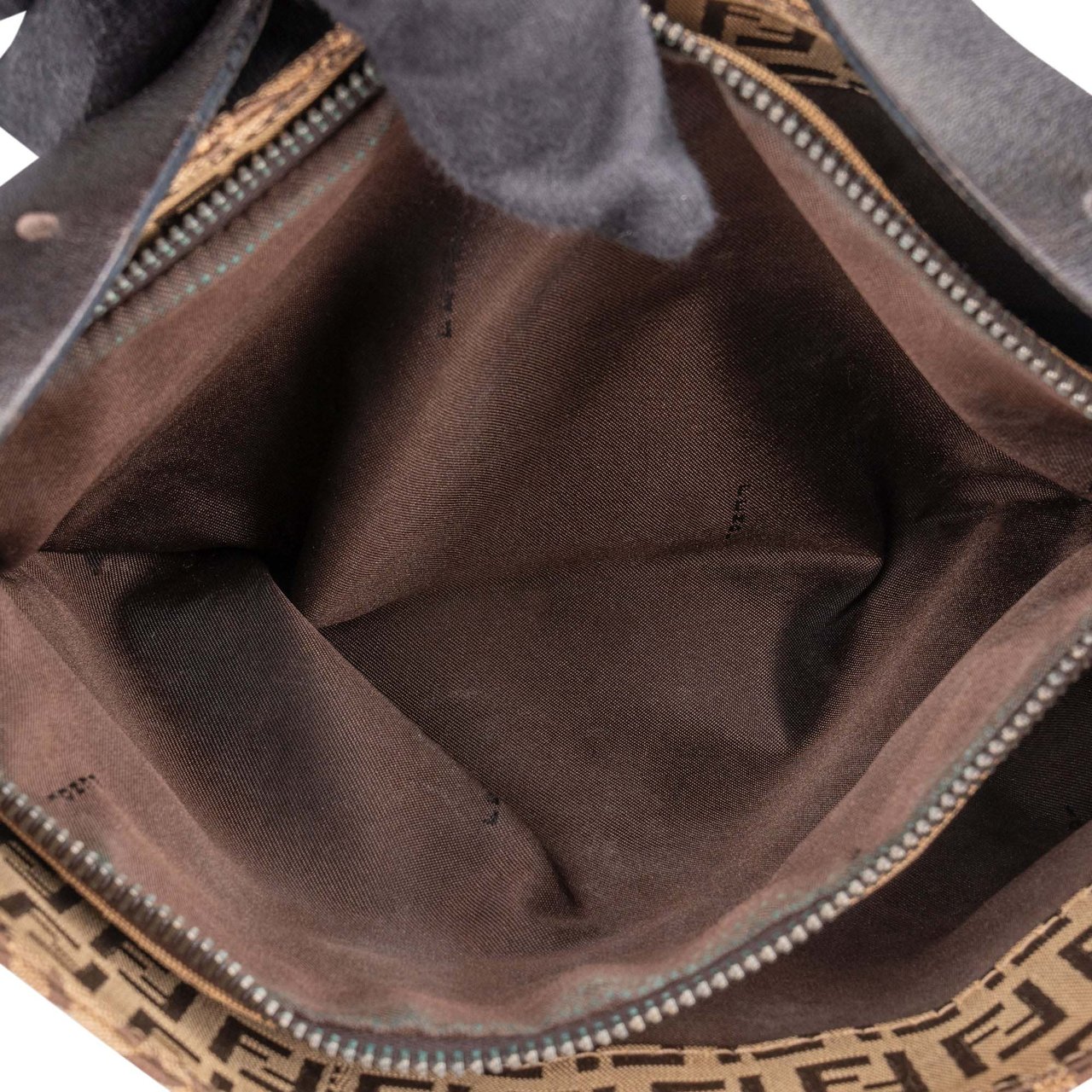 Fendi Fendi FF Monogram Baguette Buckle Shoulder Bag Bruin